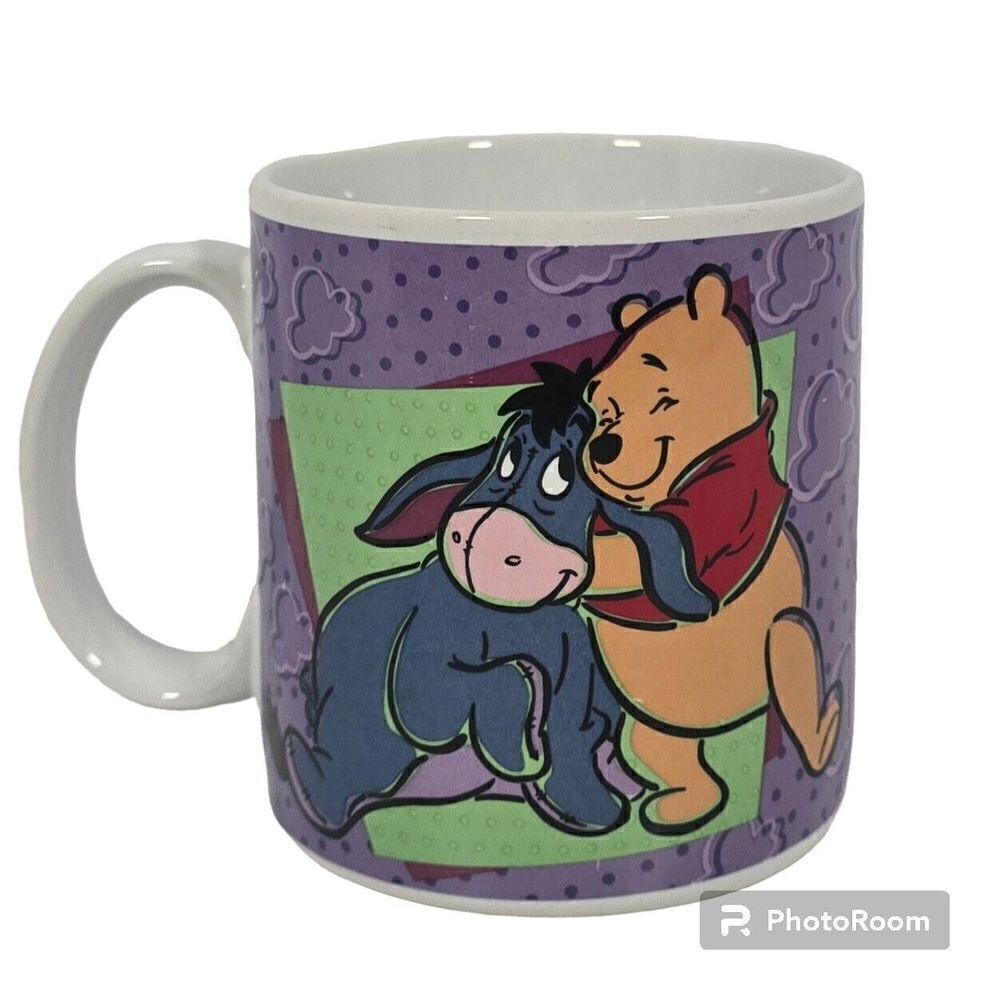 Vintage‎ 1997 Sakura Disney Winnie the Pooh Bear and Eeyore Mug Coffee Cup
